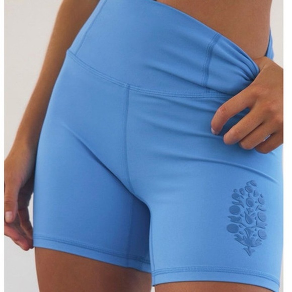 free people movement Pants - Free People Movement Women’s Never Better Silicone Blue Bike Shorts Medium New
